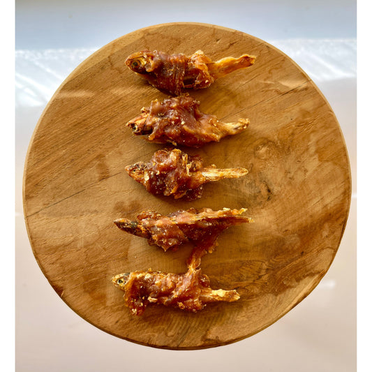 Sprats Wrapped In Chicken Breast