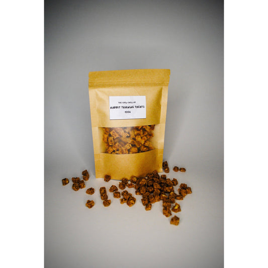 brown pouch of dried single protein training treats